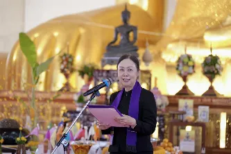 กองบริการการศึกษา มหาวิทยาลัยพะเยา ร่วมสืบสานประเพณีตานข้าวใหม่ใส่บาตรหลวง ณ วัดศรีโคมคำ